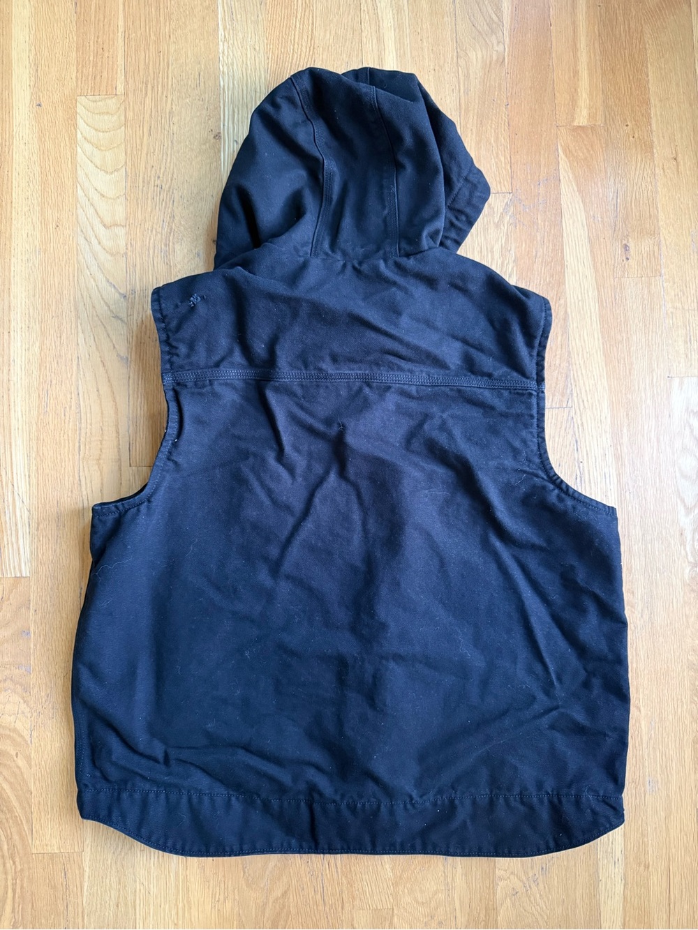 Carhartt Women's Duck Insulated Hooded Black Canvas Vest Full-Zip M Regular - Picture 2 of 13